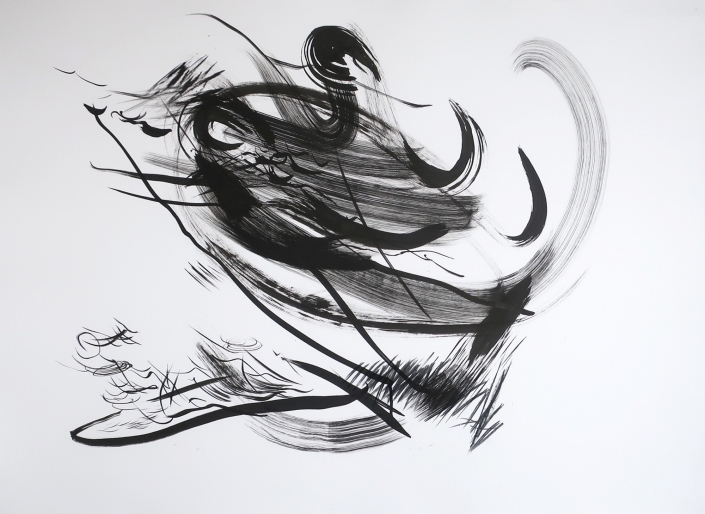 15-07-2018_#2 / Tusche, Zeichenkohle / 70 x 100 cm