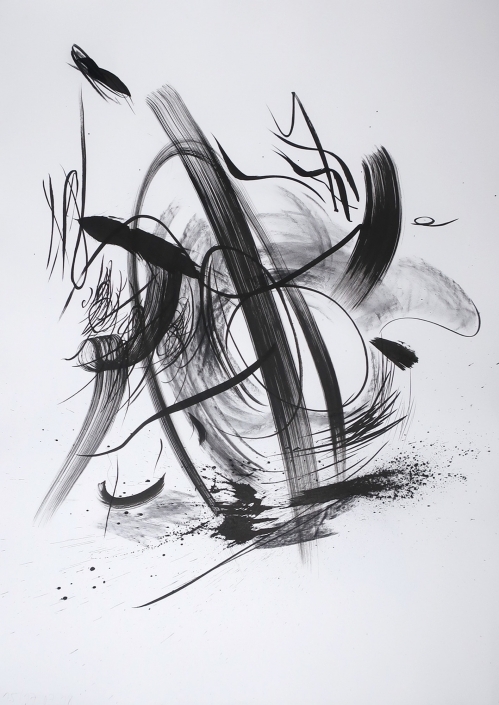 15_17-07-2018_#1 / Tusche, Zeichenkohle / 100 x 70 cm